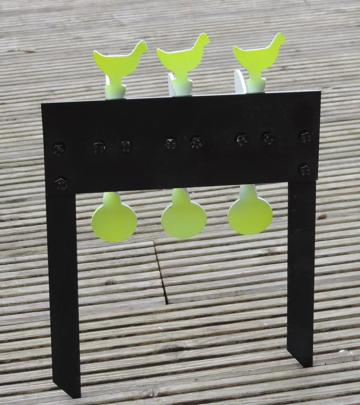 NRA Style Triple Chicken Cordless Resetting Airgun Target
