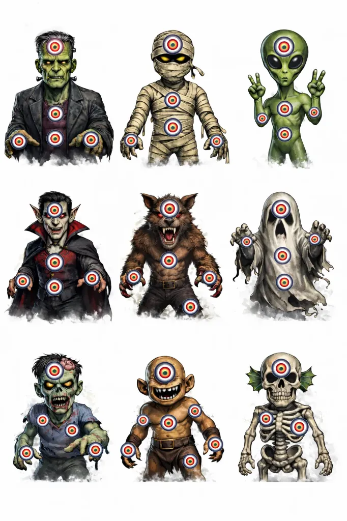 [SSSTGTV002A] 9 Monster Targets (25, A5)