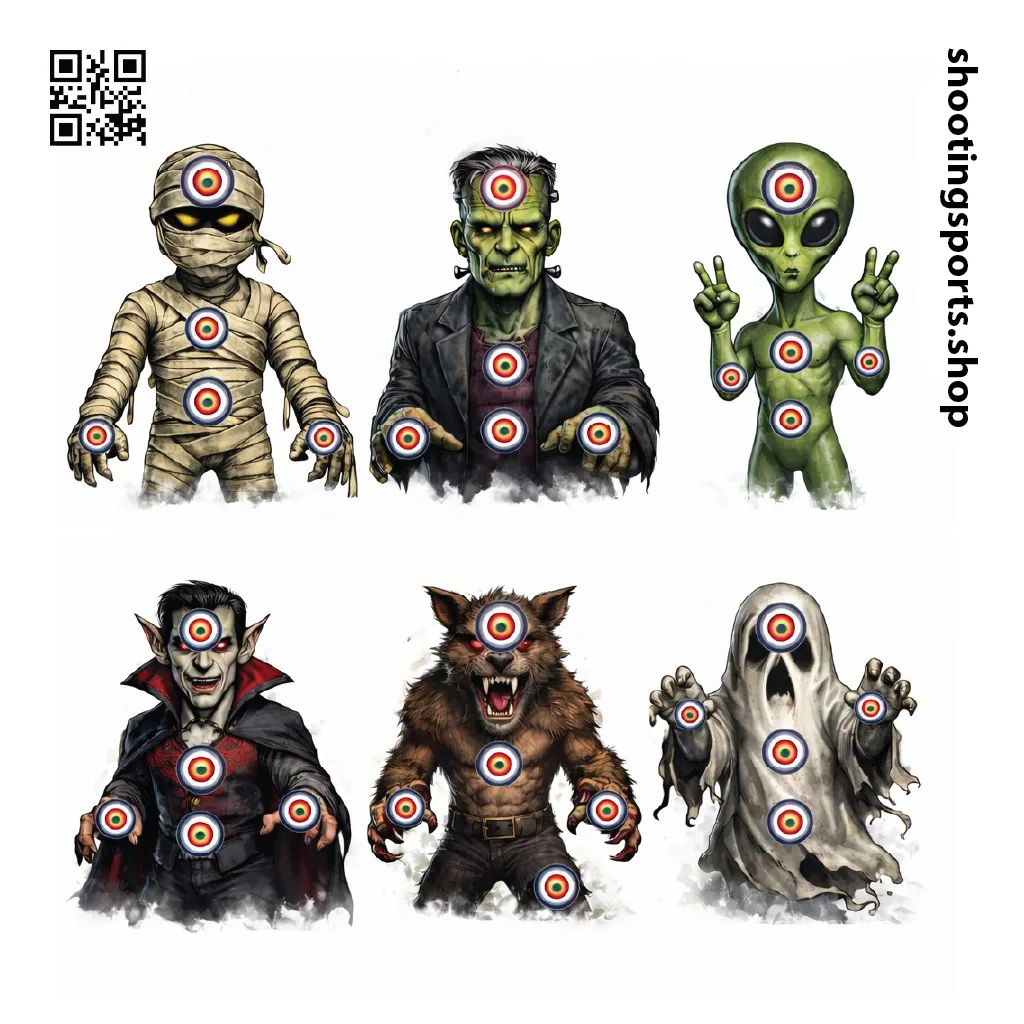 6 Monster Targets 14cm x 14cm Packs