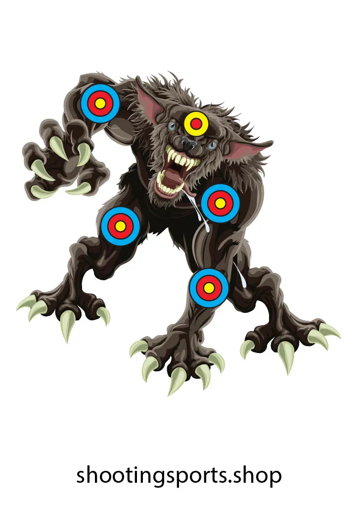 [SSSTGT0038B] Werewolf Monster Targets - Paper A4 Packs (1)